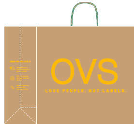 SHOPPER GRANDE OVS - avana logo giallo