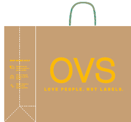 SHOPPER GRANDE OVS - avana logo giallo